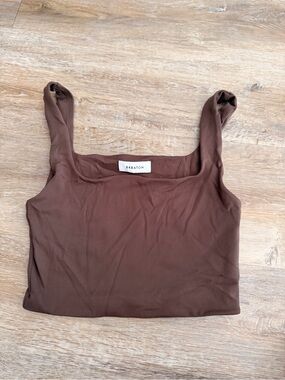 Babaton Brown Square Neck Tank